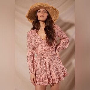 Poupette St Barth Ilona Mini Dress - Pink Print - Size Medium - NWT